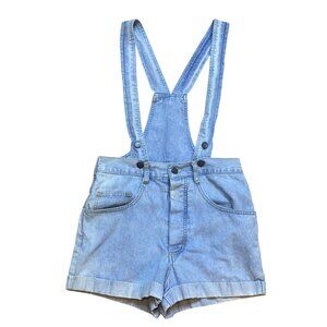 Vintage 90s BREAKER JEANS Blue Denim Overall Shorts With Adjustable Straps & Fro